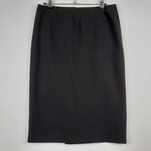 BOP Basics Straight & Pencil‎ Skirt Women's 4 Black Lined Polyester Stretch Slit